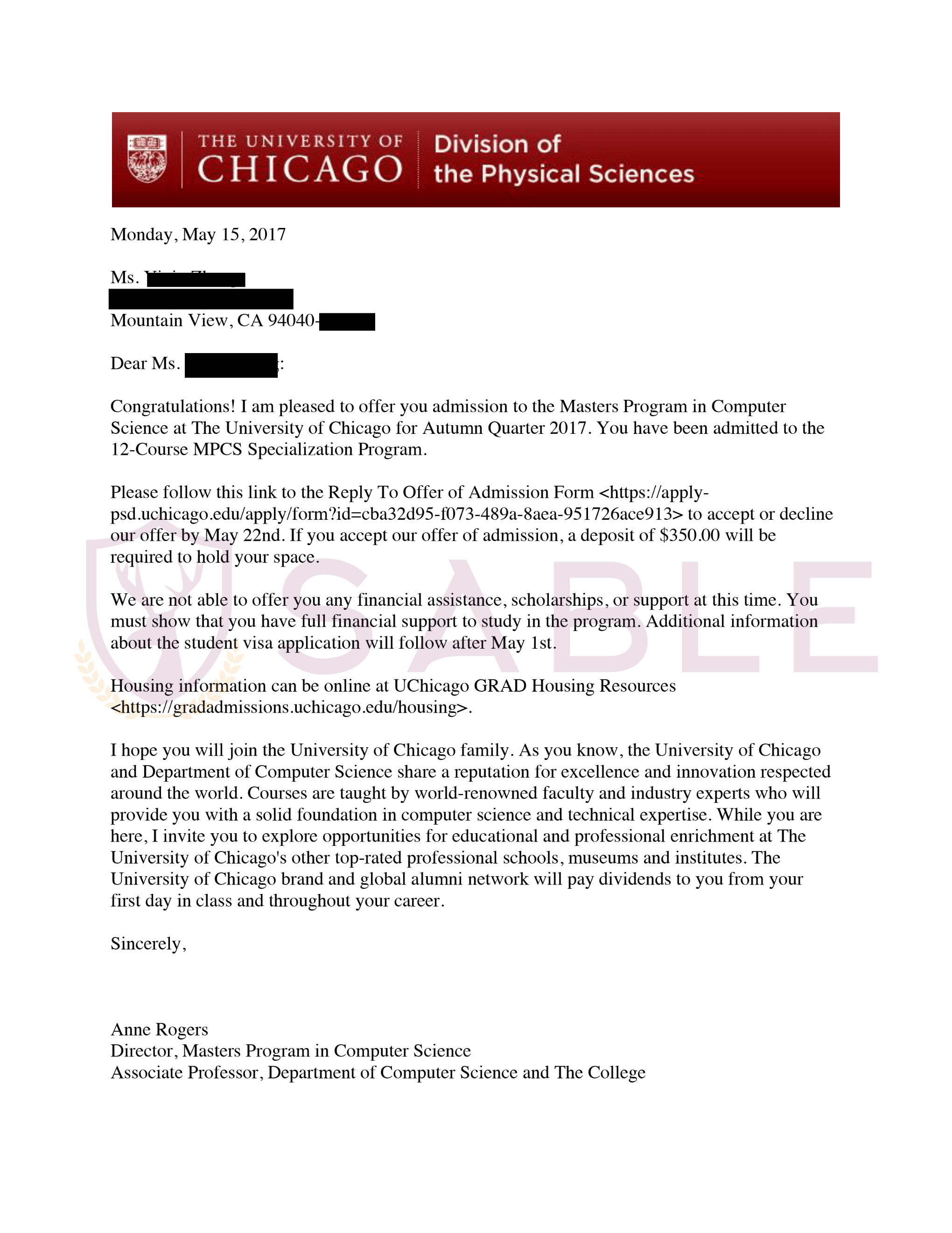 university of chicago application essay